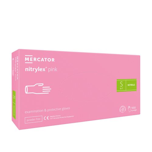 Mercator Nitrylex-Handschuhe (100 Stück – S) pink, puderfrei 