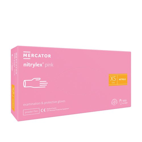 Mercator Nitrylex-Handschuhe (100 Stück – XS) pink, puderfrei 