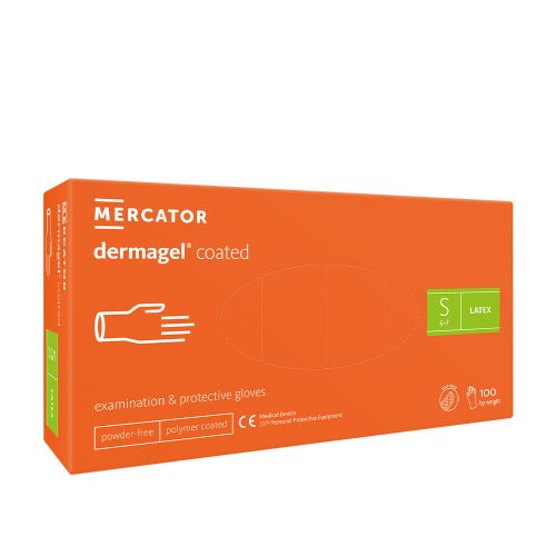 Mercator Dermagel Latexhandschuhe (100 Stück -S) weiß, puderfrei 