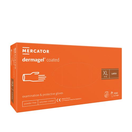 Mercator Dermagel Latexhandschuhe (100 Stück – XL) weiß, puderfrei 