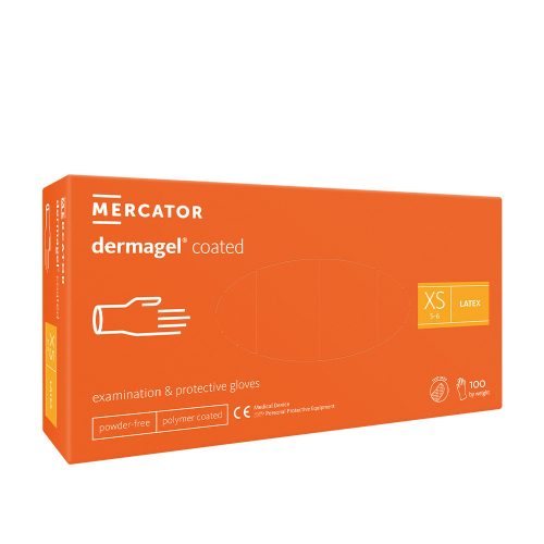 Mercator Dermagel Latexhandschuhe (100 Stück – XS) weiß, puderfrei 