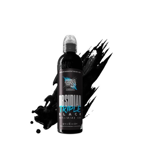 World Famous Tattoo Ink Obsidian Triple Black Outlining (120ml) EU REACH tetováló festék